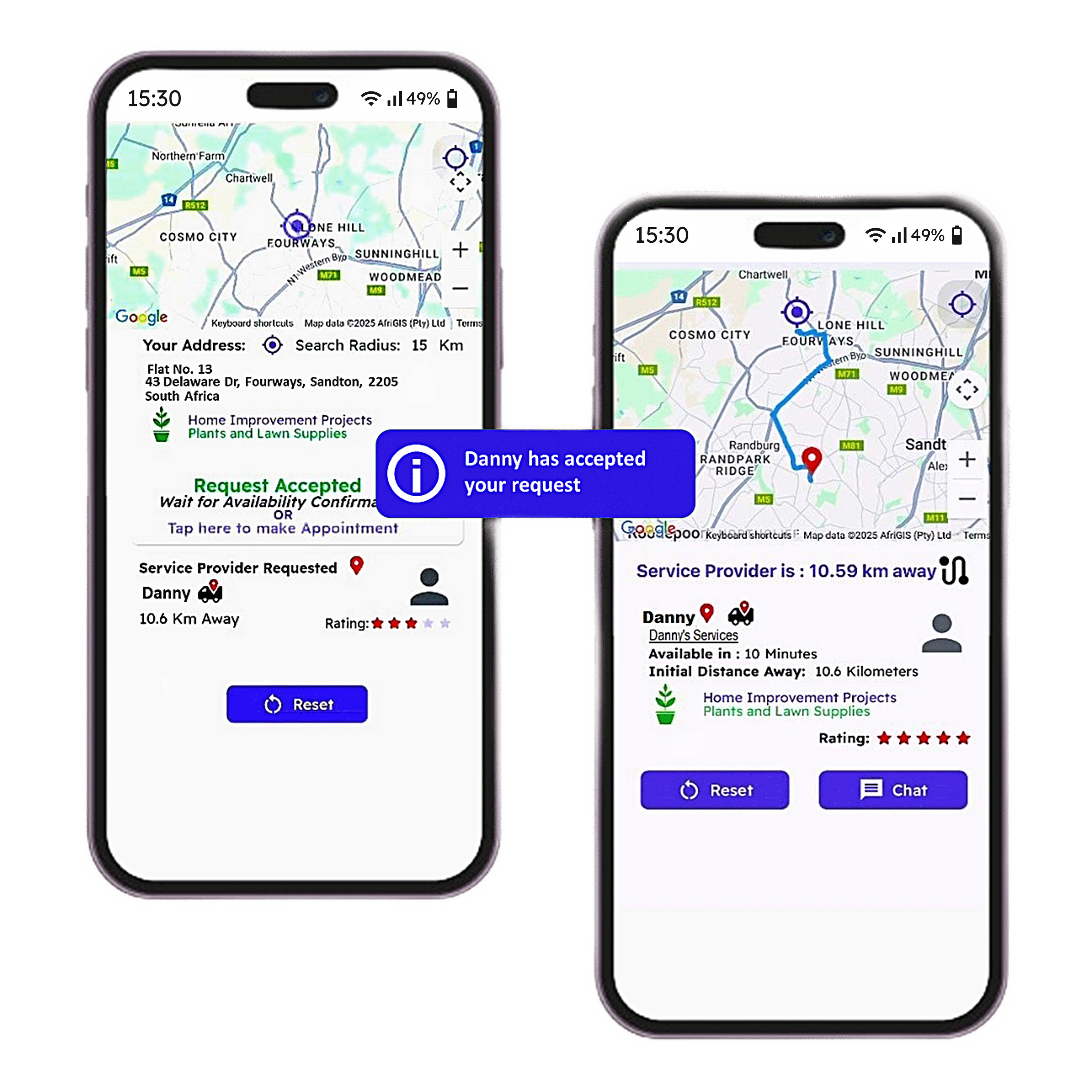 Navigation and connection process